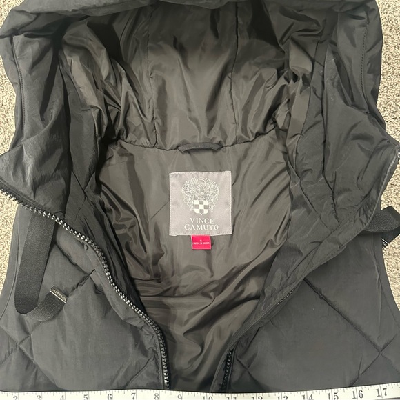 Vince Camuto Black Quilted Hooded Vest - Picture 9 of 13